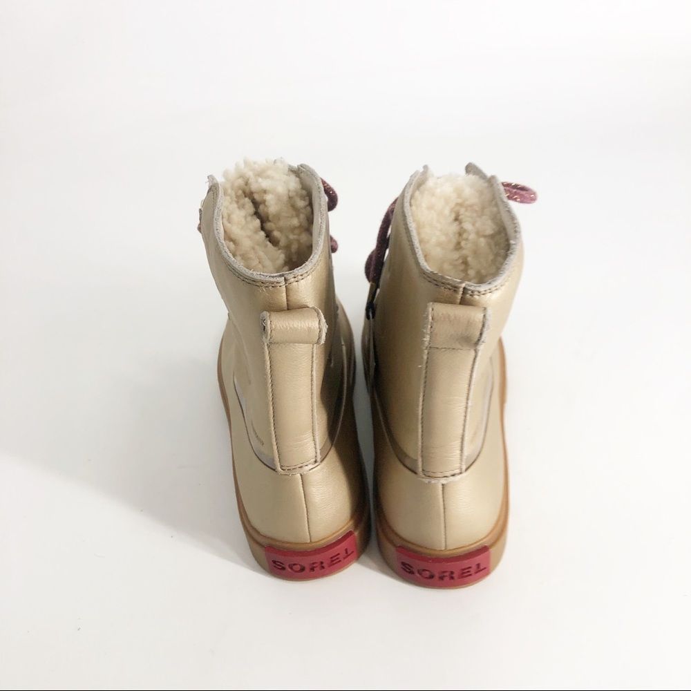 Sorel NWT Joan of Arc Next Lite Lux Gold Leather Boots 8 - Picture 7 of 9